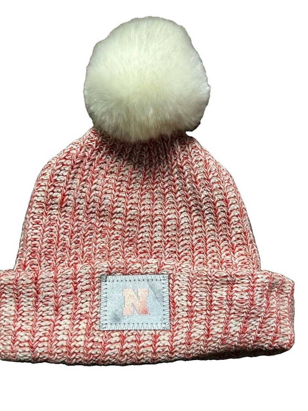 Northeastern University White Red Knit Winter Hat OSFA